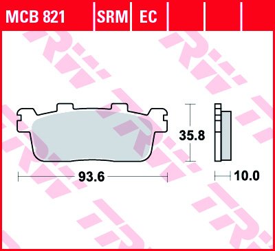 Тормозные колодки для мотоциклов Lucas TRW MCB821