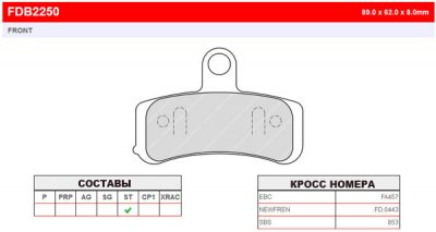 FDB2250ST Ferodo тормозные колодки