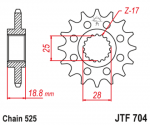 Звезда цепного привода JTF704.15RB с демпфером