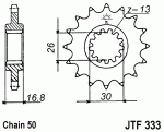 Звезда передняя JTF333.15