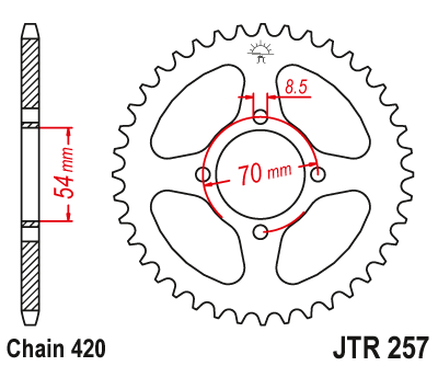 Звезда задняя JTR257.40