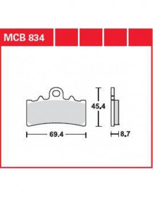 Тормозные колодки для мотоциклов Lucas TRW MCB834