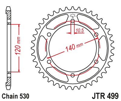 Звезда задняя JTR499.39