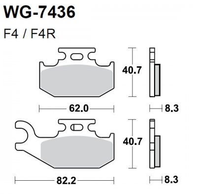 Тормозные колодки WRP WG-7436-F4 (FA414)