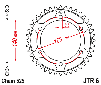 Звезда задняя JTR6.41