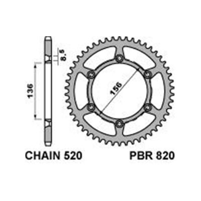 Звезда задняя PBR 820 44 C45 (JTR822.44)