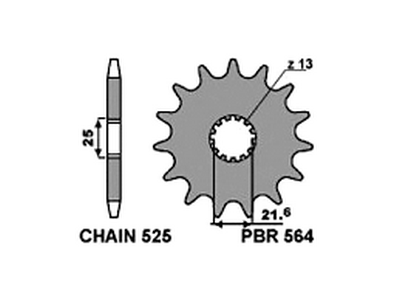 Звезда передняя PBR 564 C15 (JTF520.15)