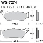 Тормозные колодки WRP WG-7274-F2 (FDB2006 / FA209)