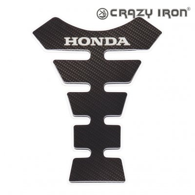 CRAZY IRON Наклейка на бак HONDA ч/б, текстура карбона