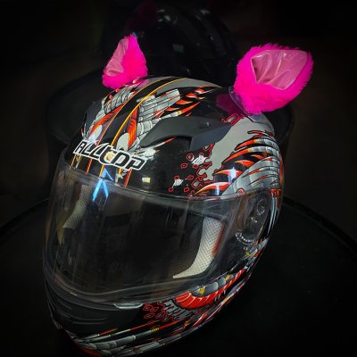 CRAZY IRON Ушки на шлем "Мотоушки Pink cat"