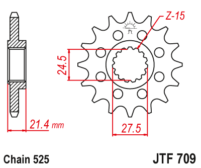 Звезда передняя JTF709.15
