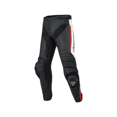 Dainese Брюки кожаные MISANO N32 BLK/WHITE/RED-FLUO