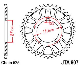 Звезда задняя JTA807.44