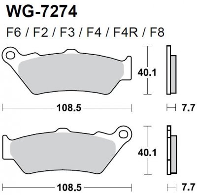 Тормозные колодки WRP WG-7274-F3 (FDB2006 / FA209)
