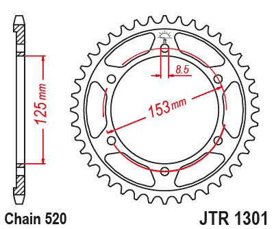 Звезда задняя JTR1301.42
