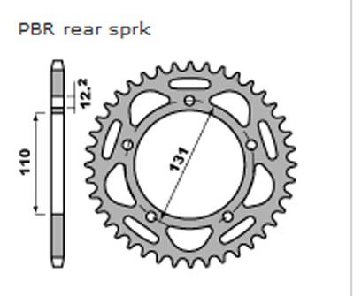 Звезда задняя PBR 4586 44 L (JTA 5.44)