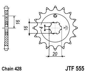 Звезда передняя JTF555.13