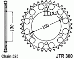 Звезда задняя JTR300.42ZBK черная