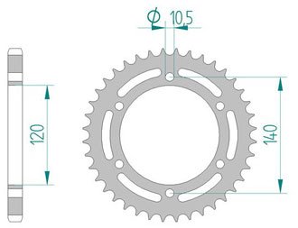 Звезда задняя стальная Afam 16605-38