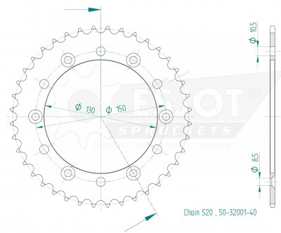 Звезда задняя приводная Esjot 50-32001 43 зуба (JTR245/2.43)