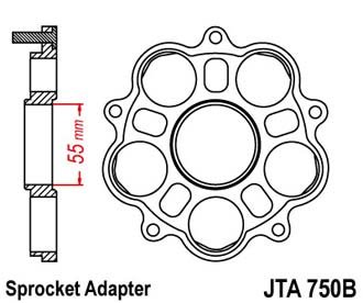 Крепление ведомой звезды алюминиевое JTA750B красное
