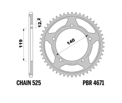 Звезда задняя PBR 4671.44