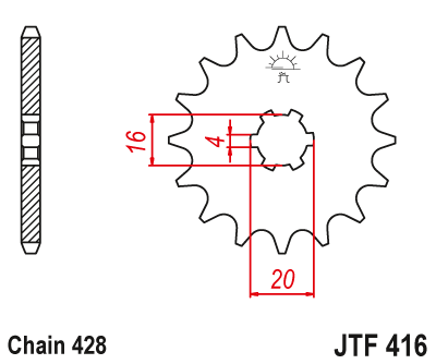 Звезда передняя JTF416.14