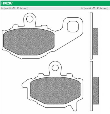 Newfren FD0207BT Тормозные колодки дисковые мото ROAD TOURING ORGANIC (FDB2012P) 