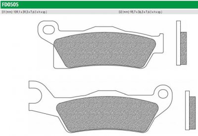 Newfren FD0505SV Тормозные колодки дисковые OFF ROAD ATV SINTER (FDB2273SG)